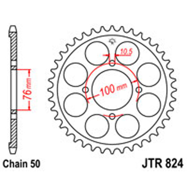 JT JT Rear Sprockets R/W 824-46T SUZ (817)